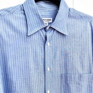 GEORGIO ARMANI B/D SHIRT W/ FRENCH CUFFS 15.5 • 32/33
